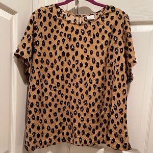 Leopard print dress shirt